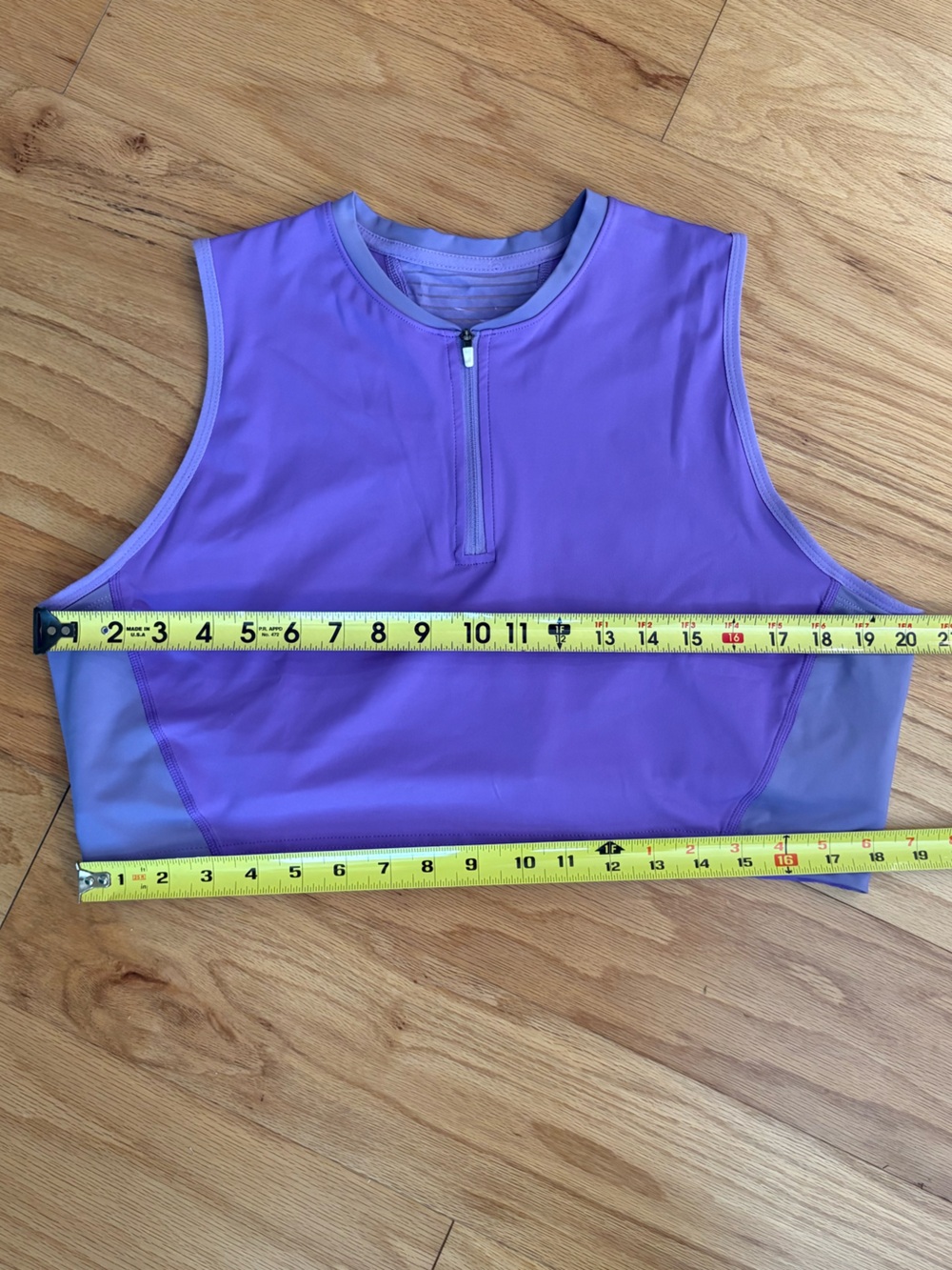 Nike Pro Dri-FIT Cropped Tank Top XXL | 1/2 Zip | Built-In Bra Purple - Picture 4 of 12